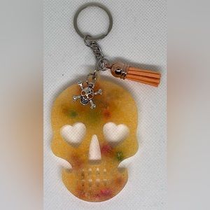 Epoxy Resin Large Skull Keychain